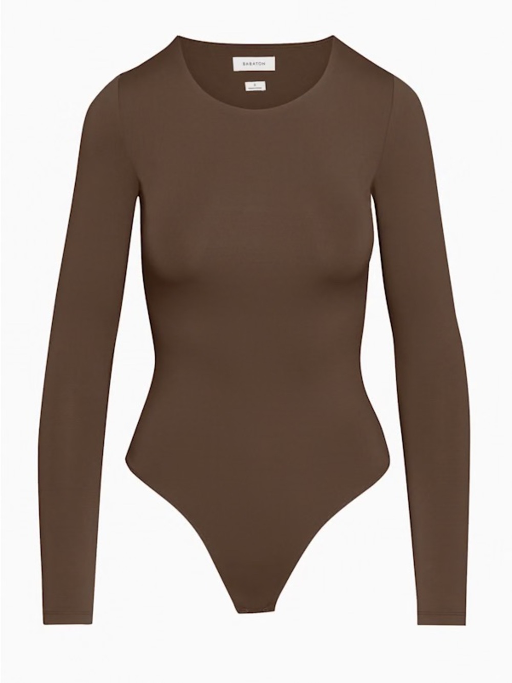 Aritzia Babaton Contour Crew Longsleeve Bodysuit - Coffee Bean, Size L